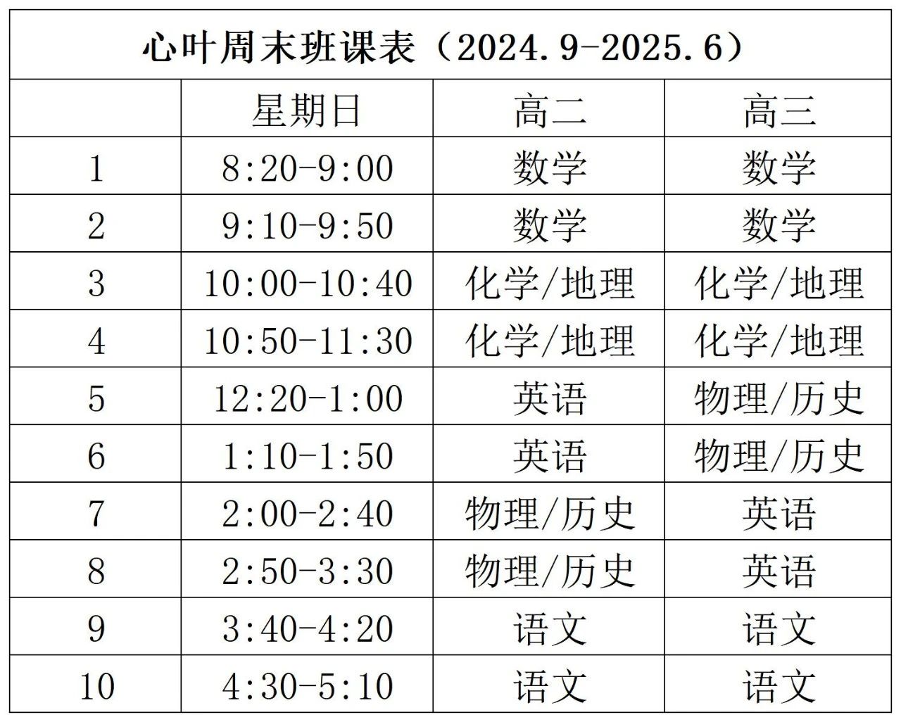 上海心叶教育：港澳台联考高二高三周末班招生简章